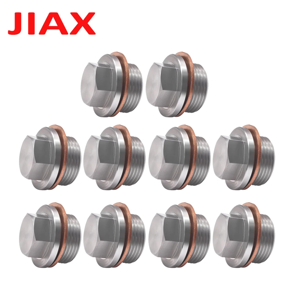 10PCS Car Stainless Steel Oil Pan Screws M22*1.5 Threads Oil Drain Plug, Oil Pan Suction Screws
