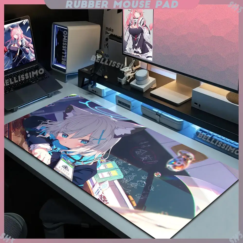 Blue Archive Sunaookami Shiroko Rubber Non-Slip Mouse Pad  Gaming Accessories Desk Protector Custom Play Office  Desk Mat