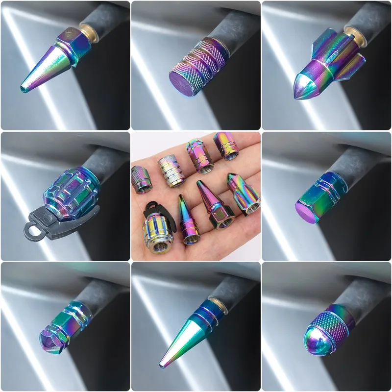 Colorful Valve Stems Caps Tire Cap Aluminum Wheels Cover For Car Valve Plugs For Wheels Nipple Caps For Auto Motorcycle Bike