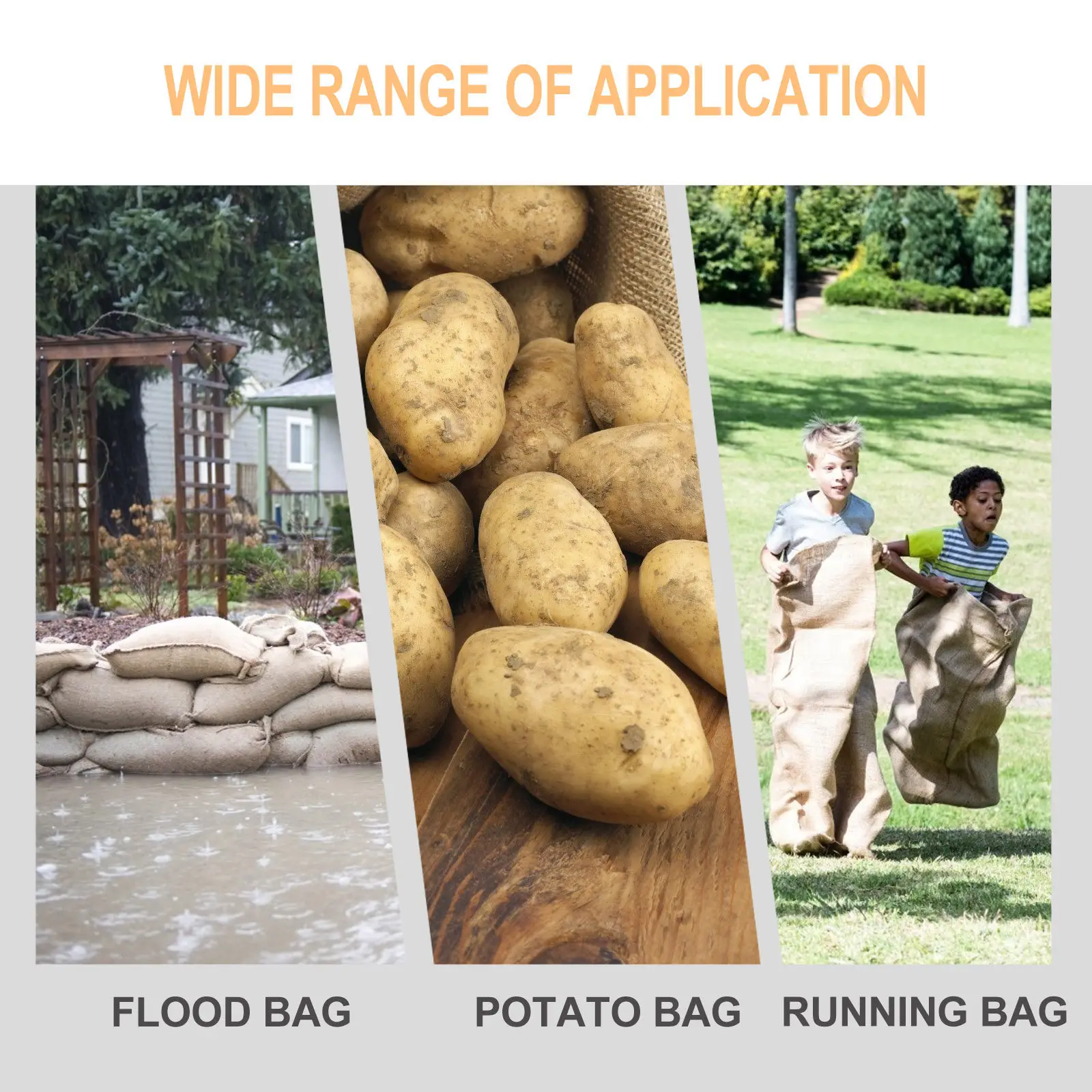 1Pcs Flooding Burlap Sand Bag Large Jute Potato Sack Multi-Functional Gardening Grow Bag Race Bags Burlap Bags view 6
