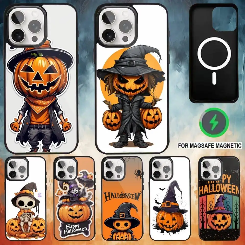 

Pumpkin Head Phone Case For iPhone17,16,15,14,13,12,11 Plus,Pro Max Magnetic Magsafe Wireless Charging