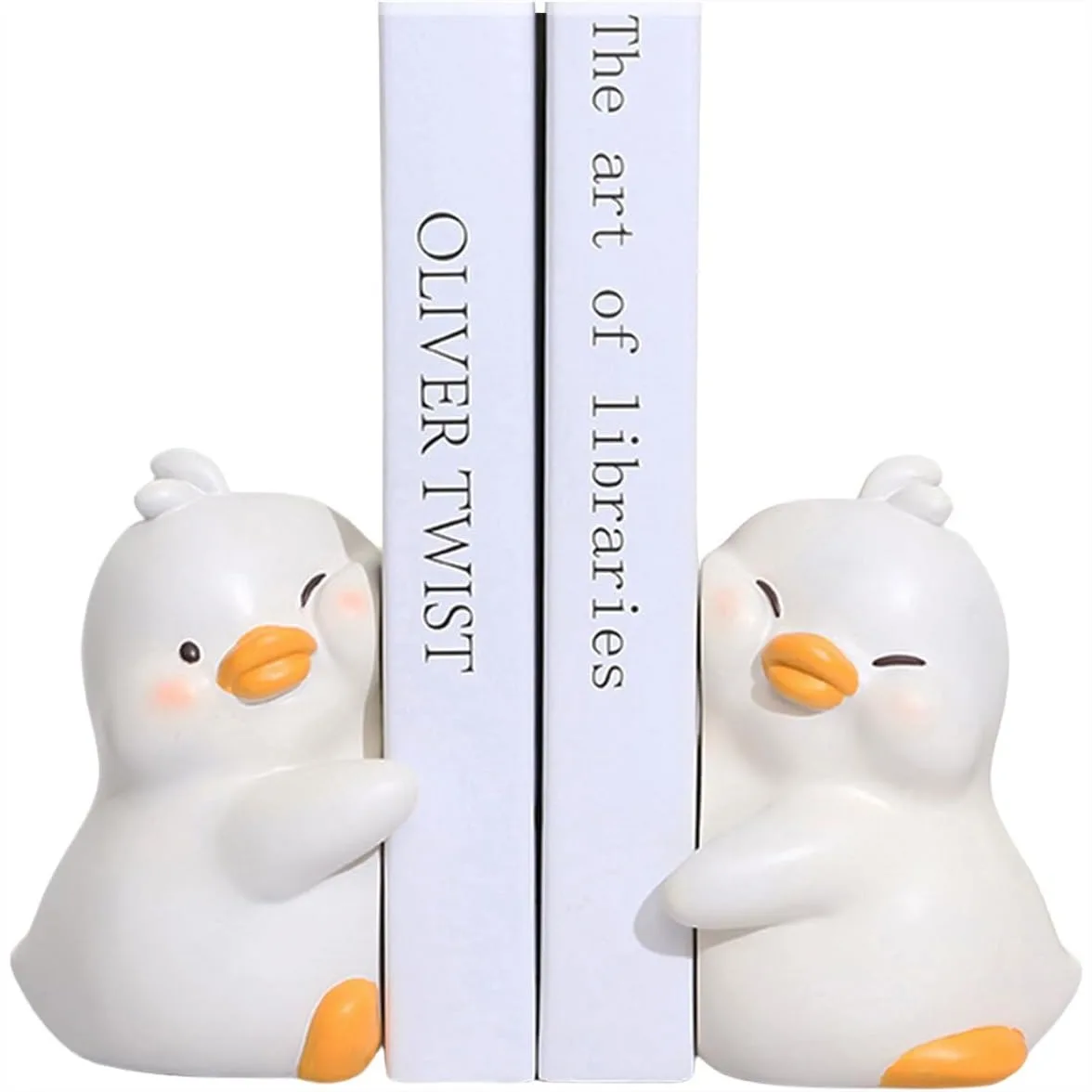 Cute Hug Duck Bookends Unique Home Office Decor