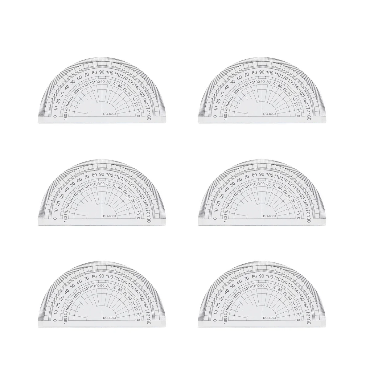 10 Stück Kunststoff-Winkelmesser 180 Grad halbrunde Mathe-Winkelmesser für Schule, Büro, Studenten, Zeichnen, Geometrie-Winkelmesser