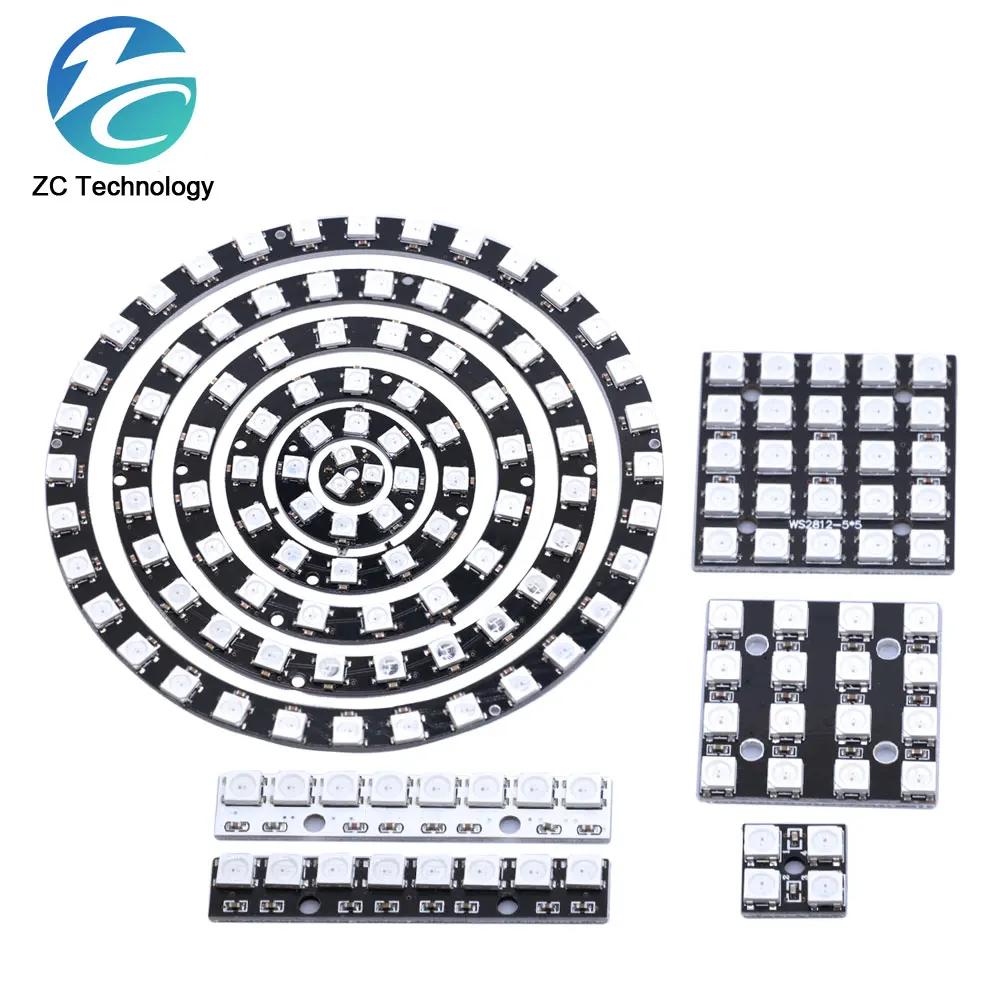 4 8 12 16 channel WS2812 WS2812B WS 2811 5050 RGB LED Lamp Panel Module 5V 1Bit 4Bit 8Bit 12Bit 16Bit 24Bit Rainbow LED Precise