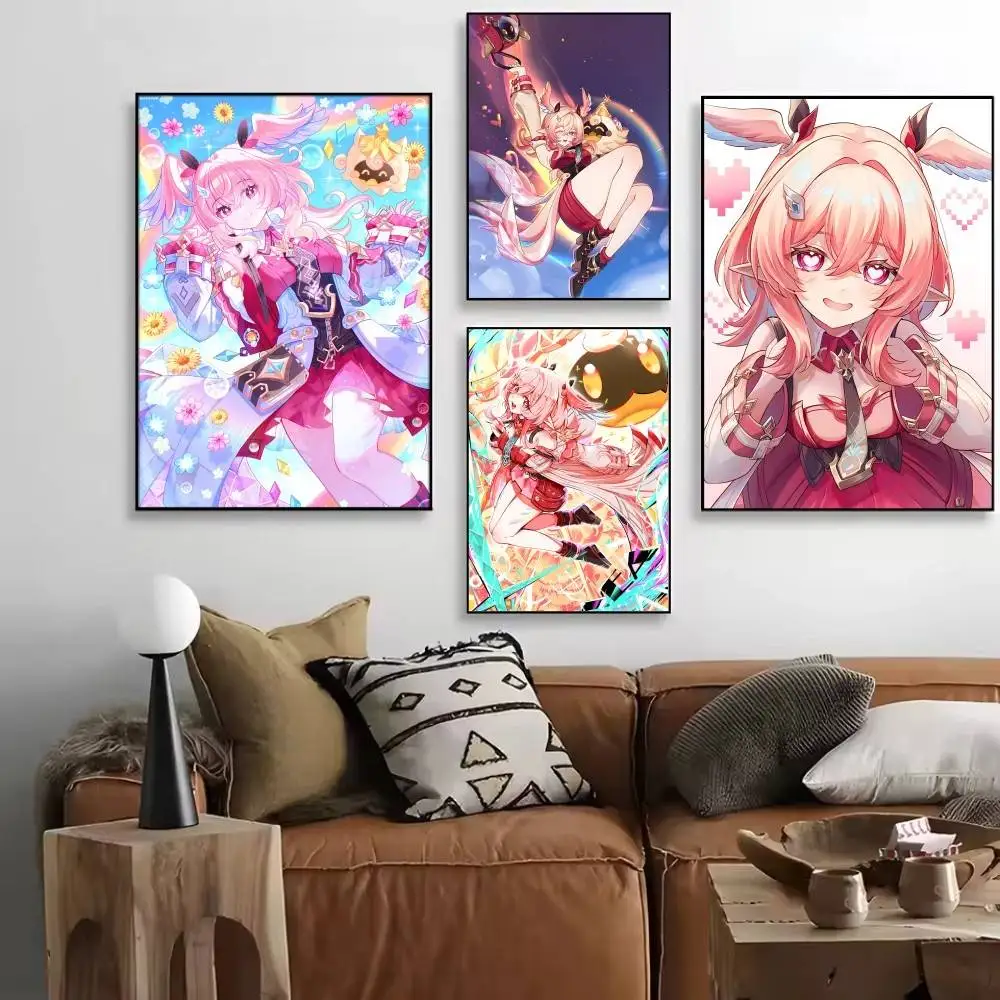 Anime Game Genshin Impact Linnea Posters High Quality Self-adhesive Wall Art Decorations Color Prints Sticky