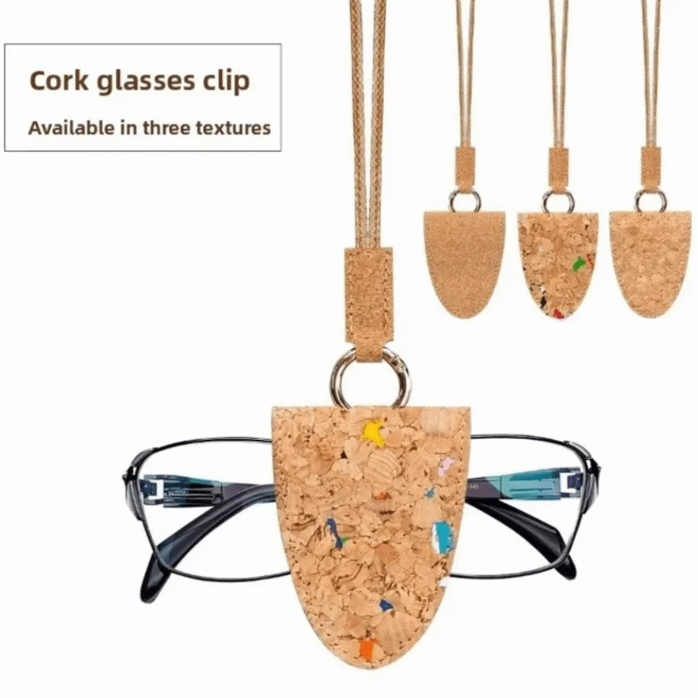 Cork Magnetic Glasses Holder Neck Hanging Hands-Free Lanyard Glasses Holder Eye Glasses Organizer Adjustable Sunglasses Clip