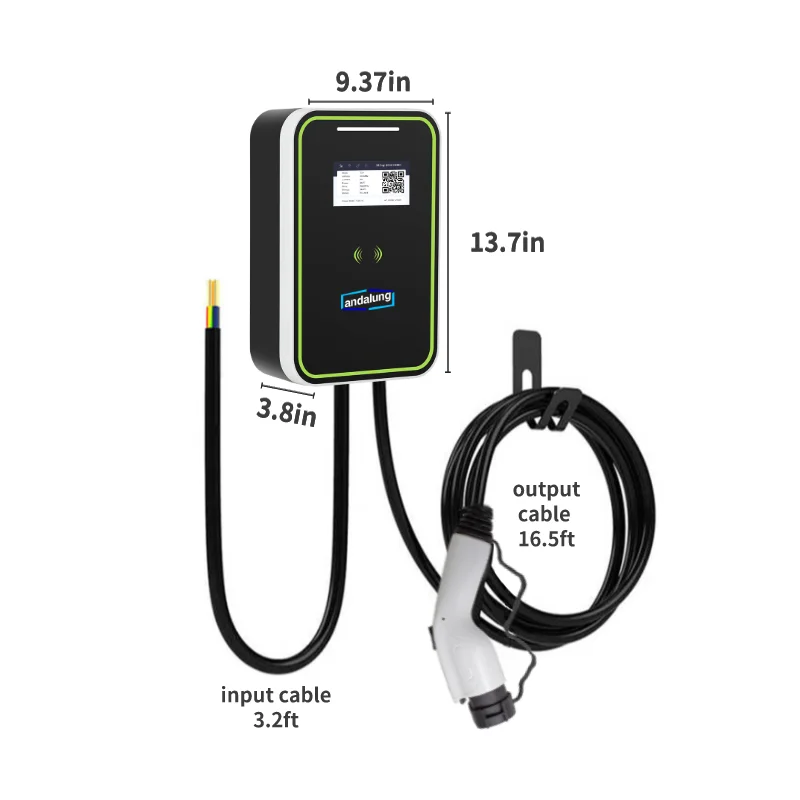 Andalung 7KW EV cargador caja de pared 22KW TYPE2 estación de carga de coche eléctrico con aplicación y tarjetas RFID montaje en pared GBT