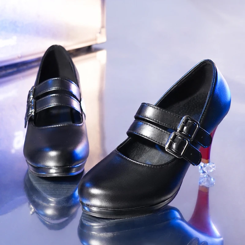 

In stock! Zenless Zone Zero Cos Ellen Joe Cosplay Black Buckle Accessory Shoes Women Red high heels