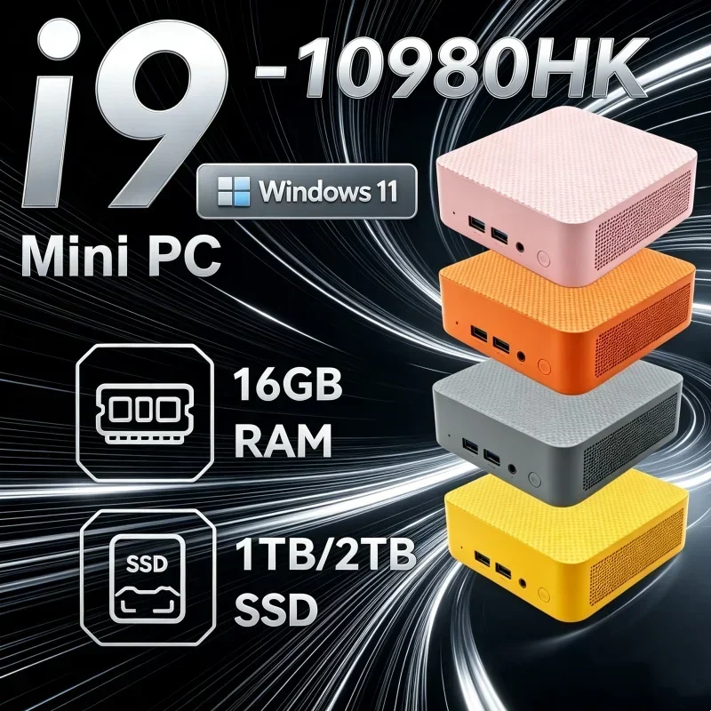 2026 Intel Core I9 10980HK Mini PC 16GB RAM 1TB SSD Windows 11 4K Steady Gaming PC Commercial Use WIFI 6 BT5.2