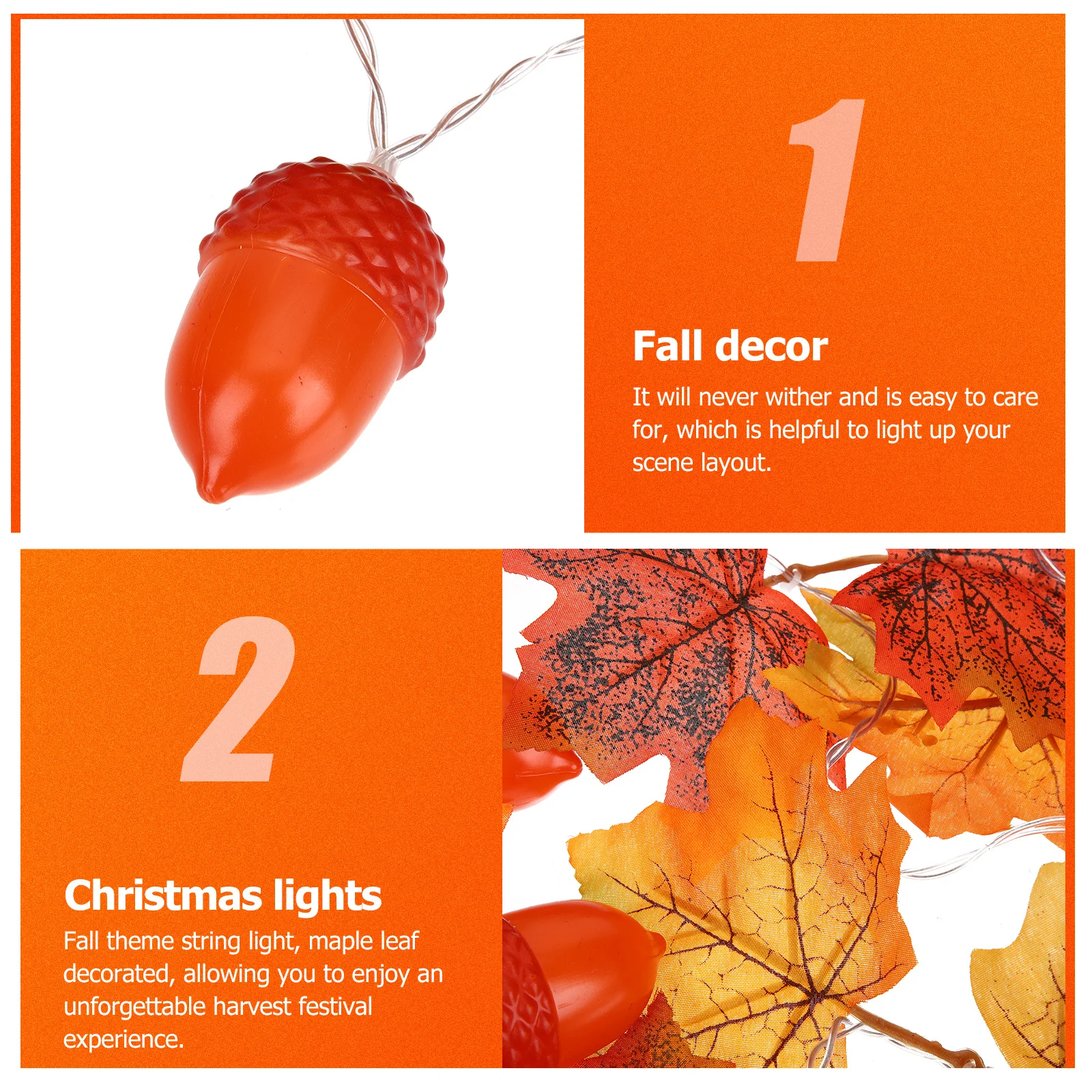 

10LED 2 Meter Maple Leaf Garland with Lights Harvest Theme Fall Baby Shower Decor Operated String Lights for Wall Mantel