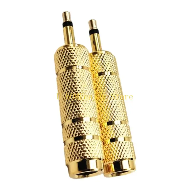 B0KF Professional 3.5mm to 6.5mm Gold Plate AntiCorrosion Mono Adapter Audios Plugs