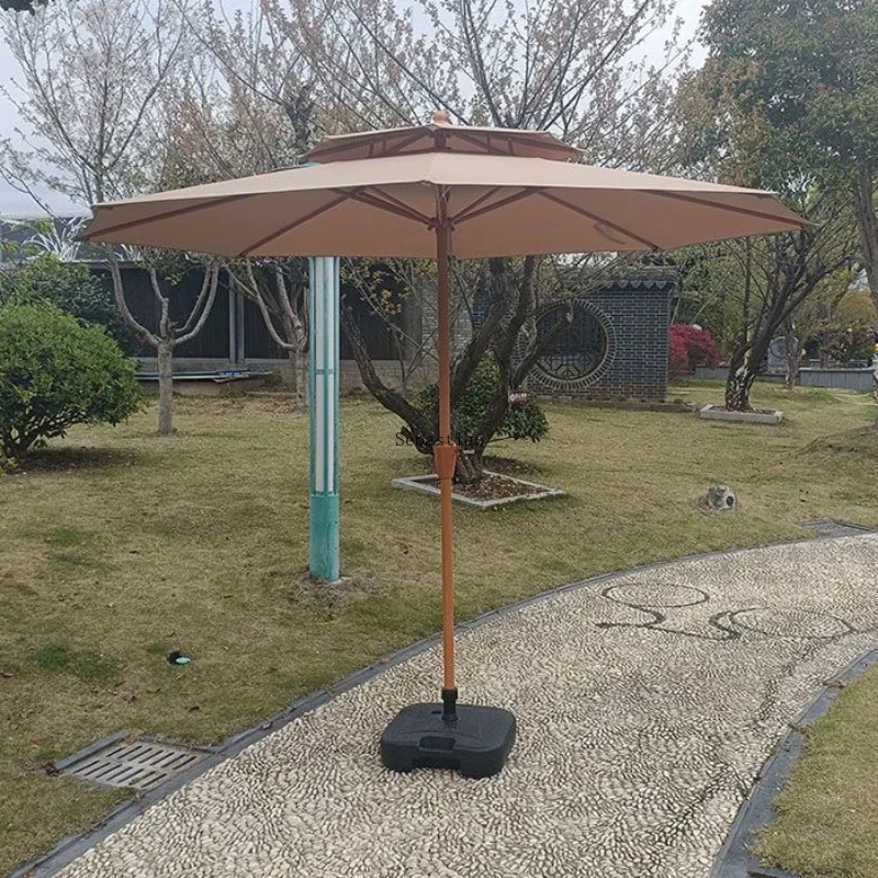 

Outdoor Sun Umbrella, Hand Cranked Straight Pole Umbrella, Coffee Shop Security Booth, Outdoor Iron Pole Center Pole Umbrella