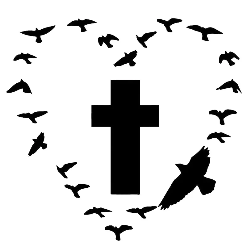 

Creative Cross Bird Car Sticker Fashion Car Window Decoration Decal Personalized Pvc Waterproof Decal Black/white, 18cm*17cm
