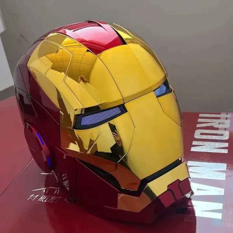 Casco de Iron Man Mk5 de Marvel, escala 1:1, 3 en 1, con control por voz, apertura y cierre automático, accesorio coleccionable de cosplay para fanáticos de la película para adultos