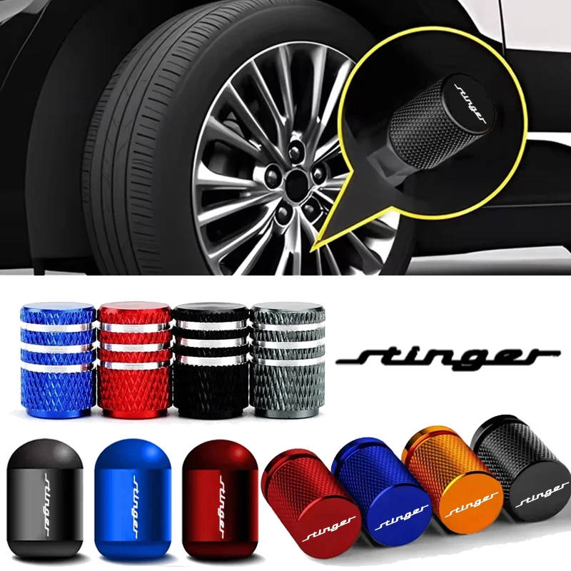 4PCS Alloy Car Tire Valve Caps Motorcycle Wheel Protection Covers for KIA STINGER Logo Air Valve Stem Covers Accessories