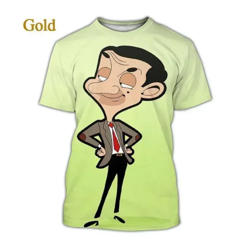 Mr. Bean 3D Printed Plus-size Men's T-shirt Fun Casual Street Outdoor Fitness Exercise Quick Dry Breathable Short Sleeve
