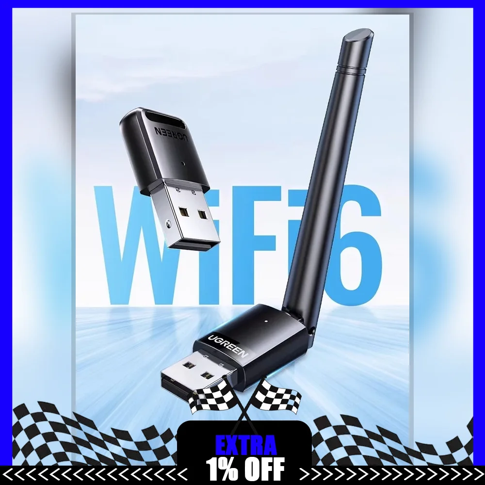 UGREEN CM760 AX300 WiFi 6 USB Wireless Network Adapter 300Mbps 2.4GHz for Windows 10 11 Linux PC Laptop
