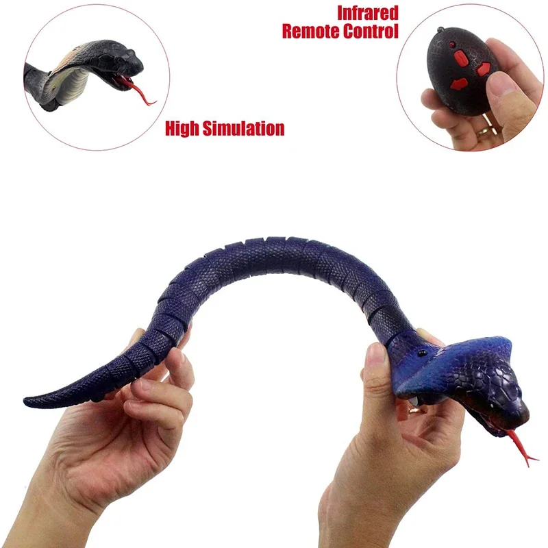 Serpiente realista de juguete RC para niños, serpiente, receptor infrarrojo, Animal simulado eléctrico, Cobra Viper, truco de broma, travesuras para Halloween