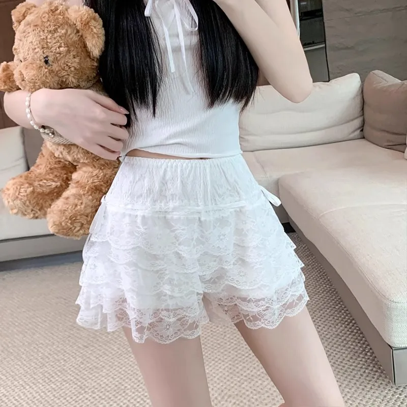 Five-layer Lace Safety Pants Cake Skirt Breathable Leggings Women's Anti-light Summer Pumpkin Pants Puffy Skirt Skirt