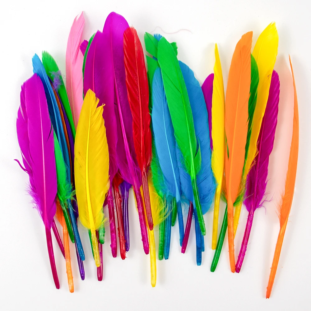 50/100pcs Colorful Goose Natural Feathers Rainbow 4-6 Inches Feathers Colored Feathers for Crafts DIY Art Jewelry Making Decor