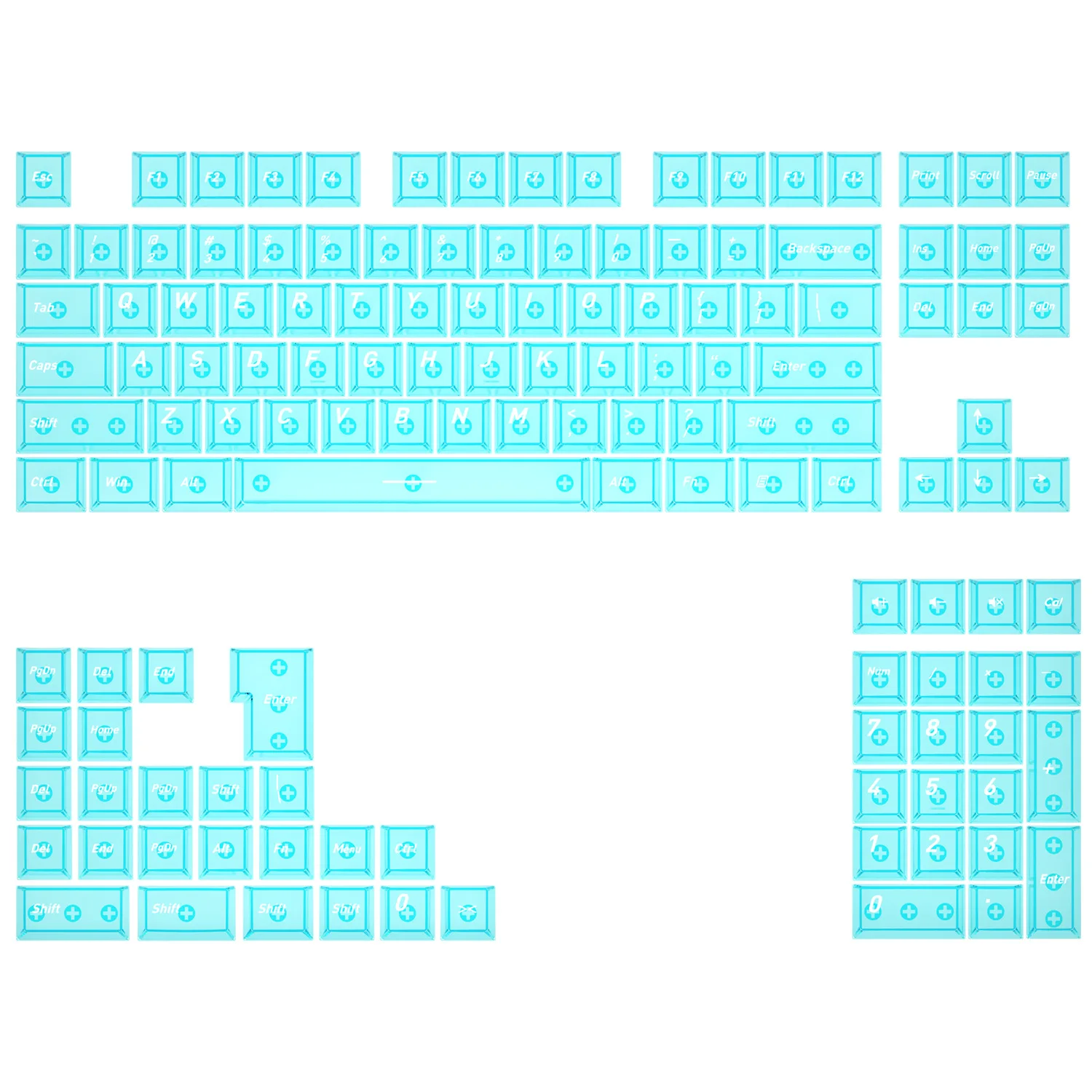Transparent original 2.0 transparent keycap Transparent PC material side engraved mechanical keyboard keycap