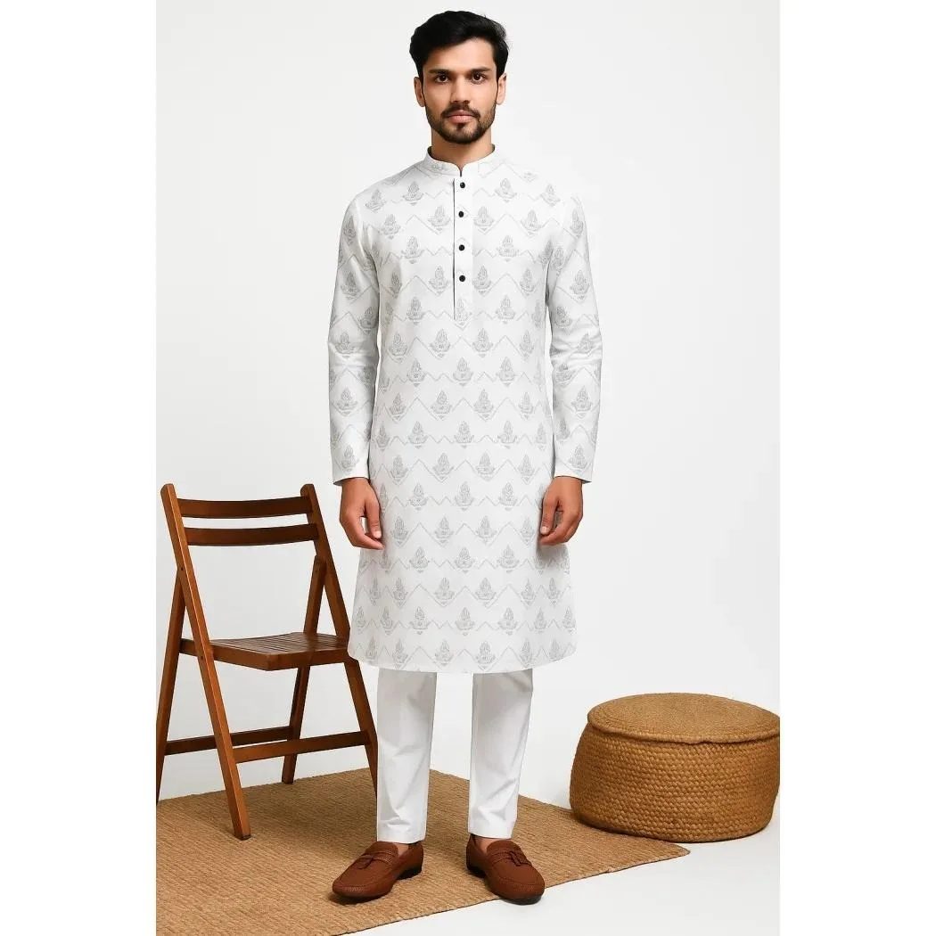 India Camisa de primavera para hombre Tradición Kurtas Blusa larga vintage