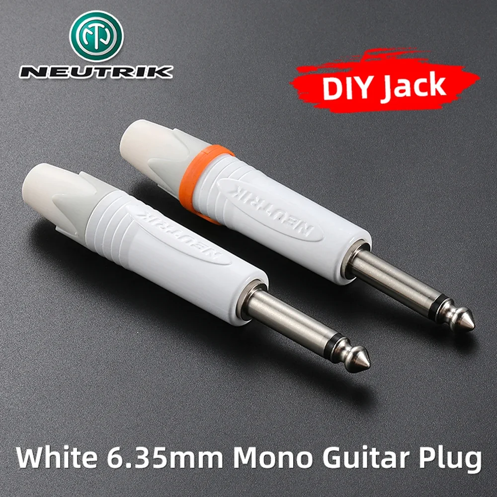 NEURIK Jack 1/4 дюйма, 6,35 мм, монобелый штекер NP2X-WT TS, гитарные кабели для аудиоинструментов, специальные, сверхмощные профессиональные вилки для телефона