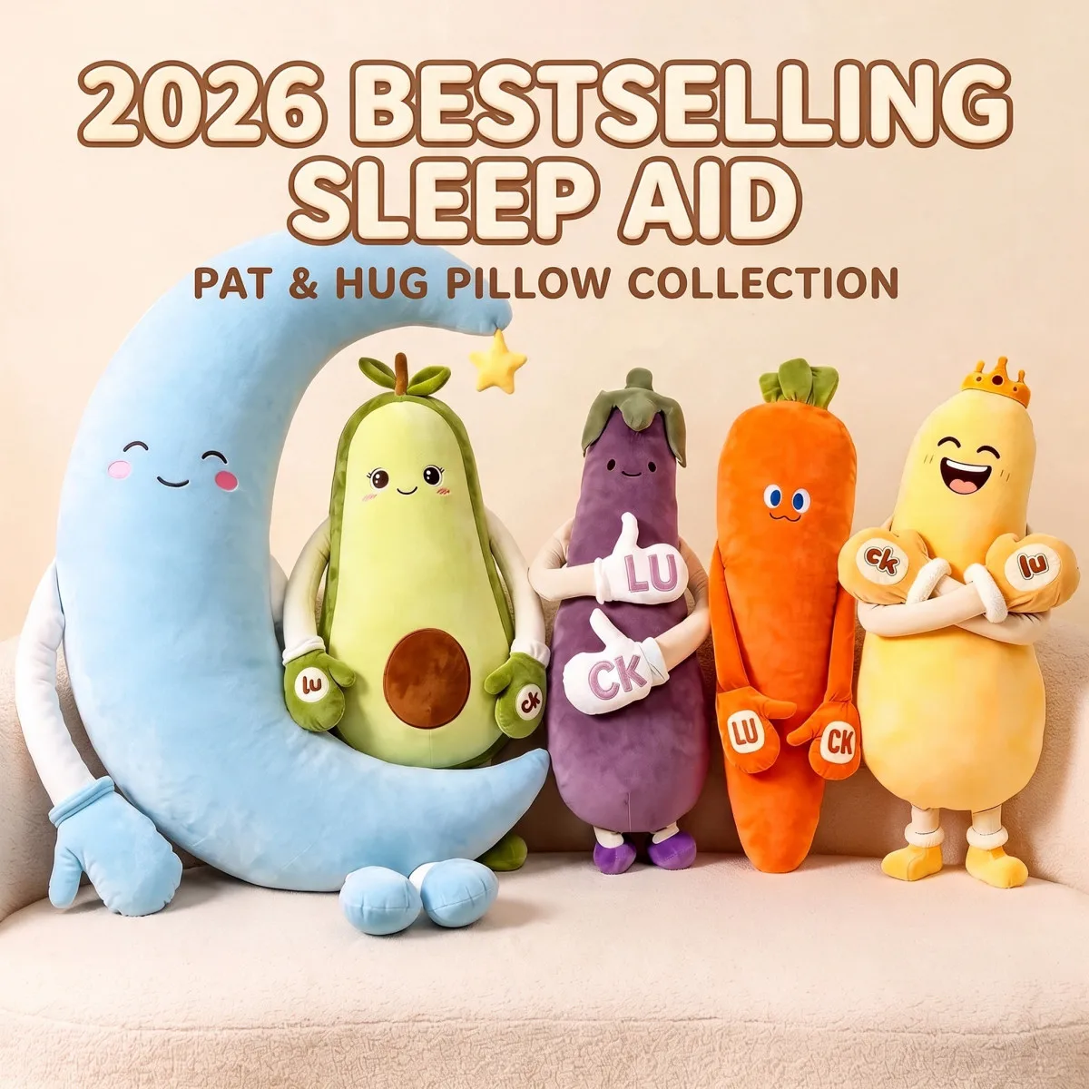New Patting Plush Sleep Aid Soothing Long Cushion Companion for Bedtime Hugging Christmas Gift