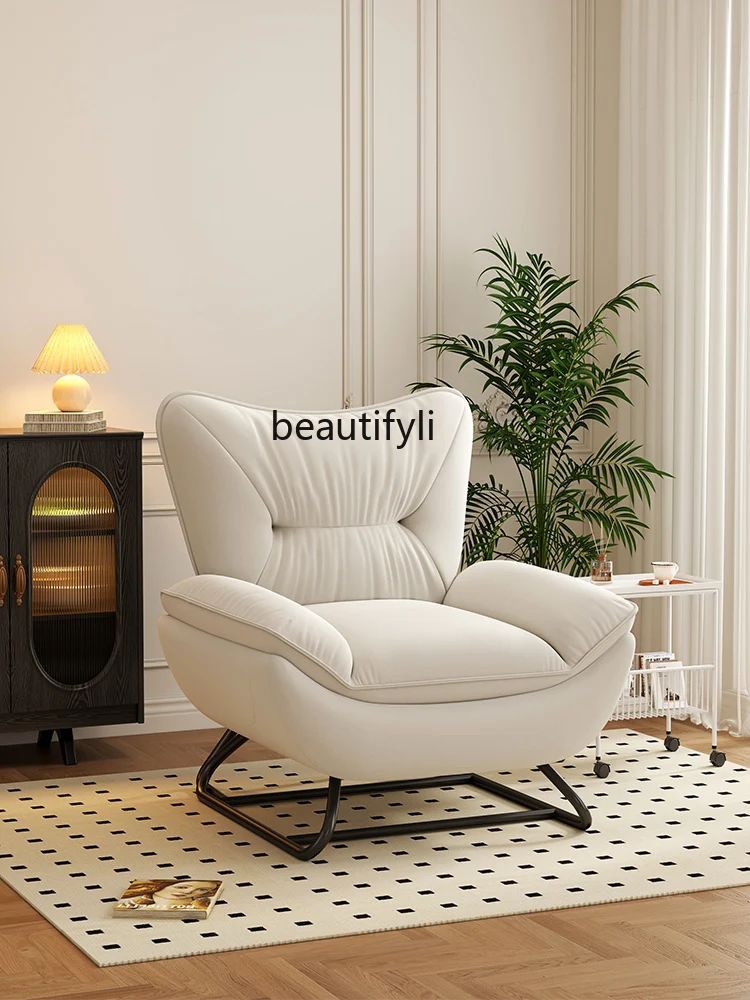 

Single-Seat Sofa Chair Living Room Balcony Bedroom Cream Sofa Comfort and Casual Recliner