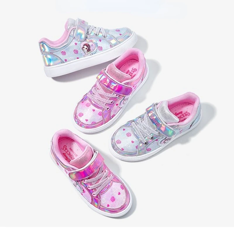 Disney Princess Children's Shoes Girls' Sports Shoes 2023 Autumn New Cartoon Trendy Soft Bottom Children's Low-top Casual Shoes