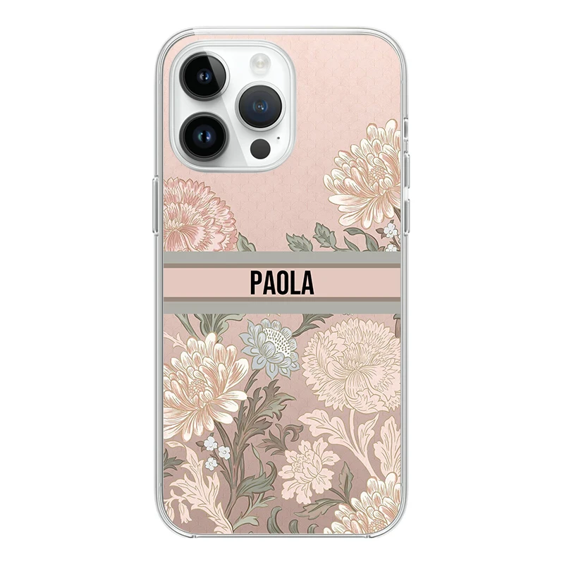 Personalized Name Flowers Cover for iPhone 16 Case 15 14 Plus Funda Girl Friends Gift for iPhone 15 Pro Max 11 12 13 Phone Funda