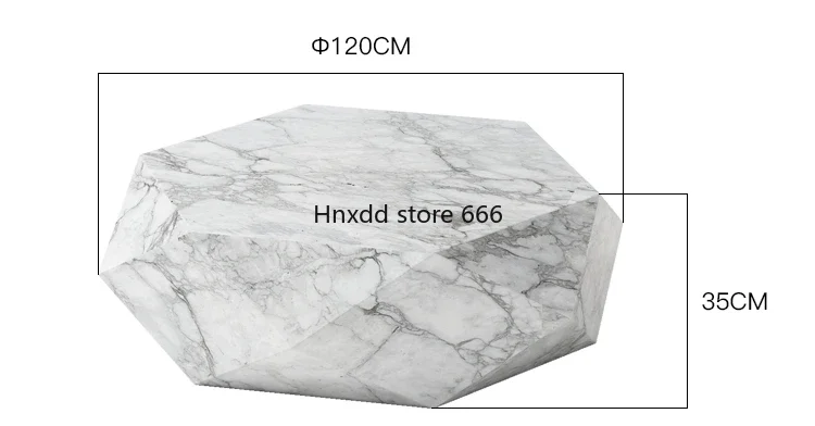 Minimalist marble coffee table size apartment polygonal coffee table table