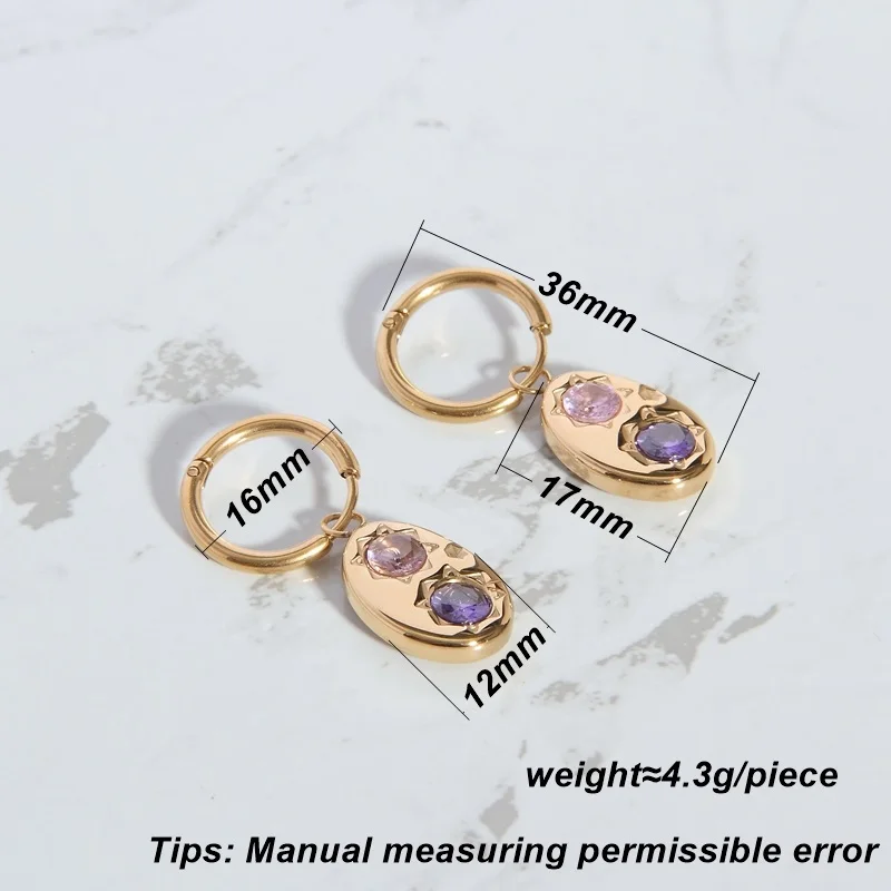 LESIEM aliexpress Gold Plated Maiden Earrings 2023 Colored Zircon earings for women Engagement Jewelry Accessories