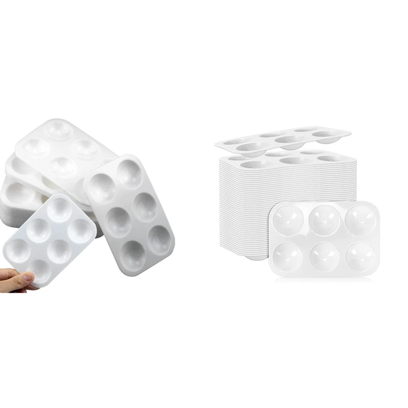 Белая пластиковая Палетка акварельных красок, 6 прямоугольных палетки красок, палетки лотков для краски, лотки для красок