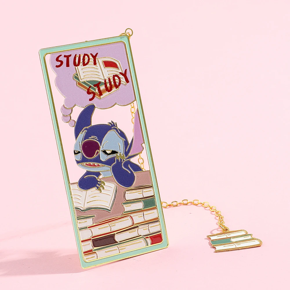 Cute Stitch Bookmark para amantes do livro, Cartoon Anime Fans, Metal Book Marks, Presentes de férias para pais para filhos