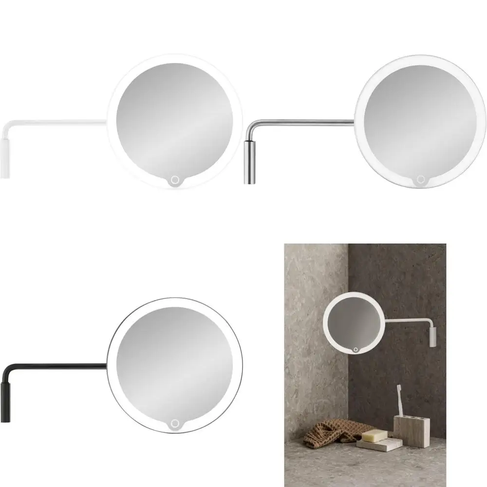 Weißer LED-beleuchteter Wandkosmetikspiegel von Blomus MODO