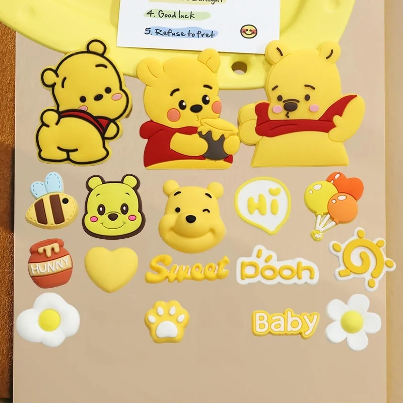 

New Fashion Miniso Winnie Kawaii Shoes Accessories Cartoon Hole Shoe Charms Diy 3D Party Accessories For Gift