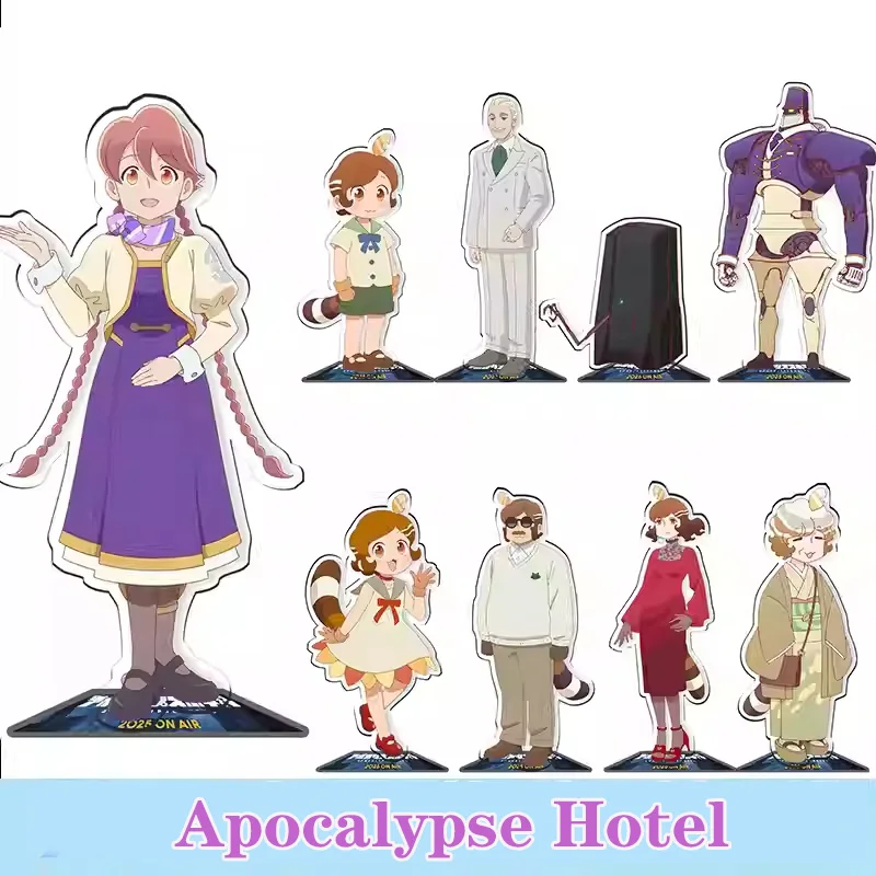 Japan Anime Apocalypse Hotel Acrylic Stand Figure Display ヤチヨドアマンロボ Cosplay Charm Cartoon Desktop Model Plate Decor Xmas Gift