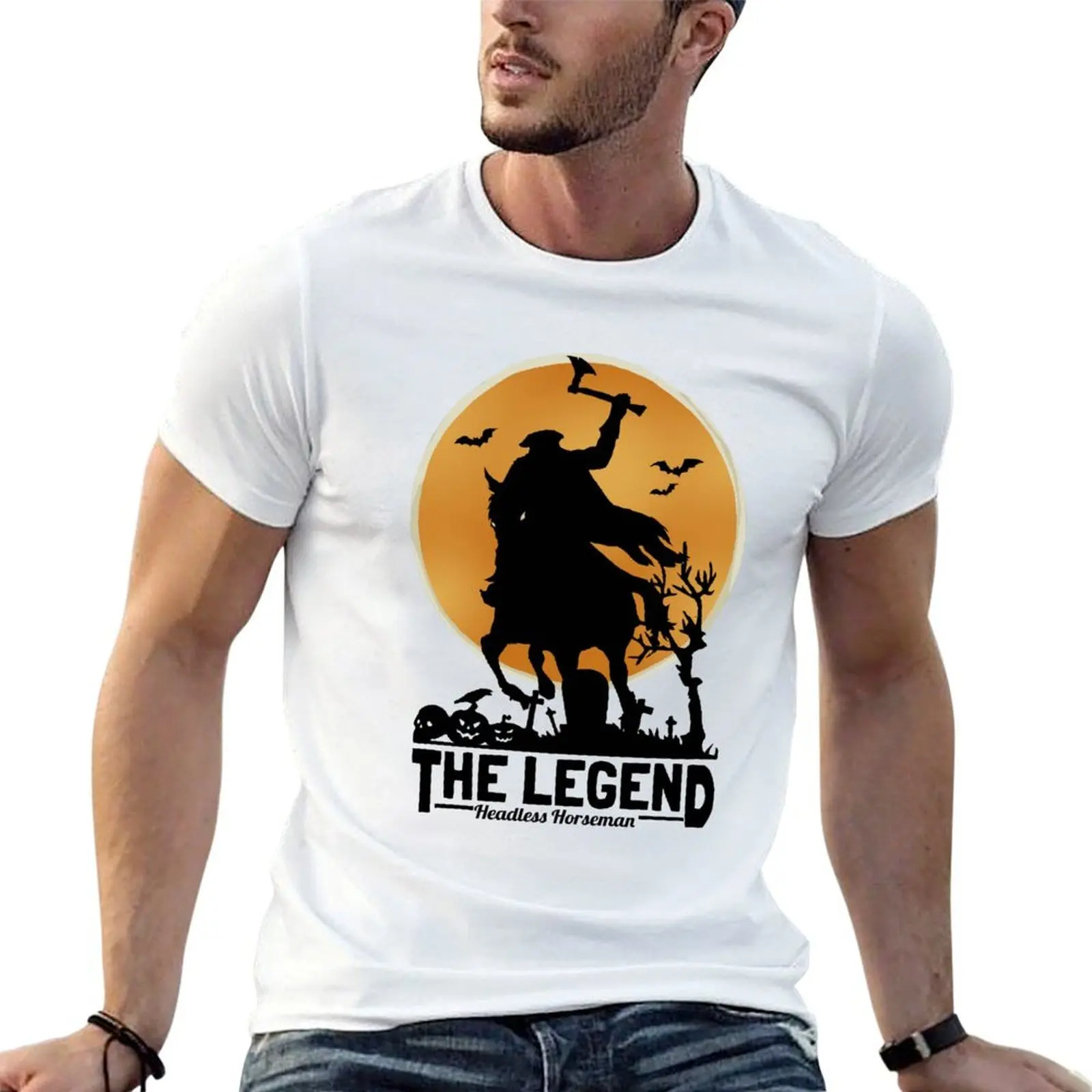 

T-Shirt man t Night shirts Legend quality cotton shirt luxury Horseman high Headless t The