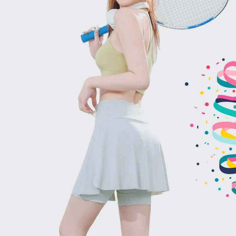 Pantaloni con cavallo invisibile, i ultimi culottes falsi in due pezzi di grandi dimensioni, pantaloncini da yoga da ciclismo all'aperto anti-luce, outdoor, calcas