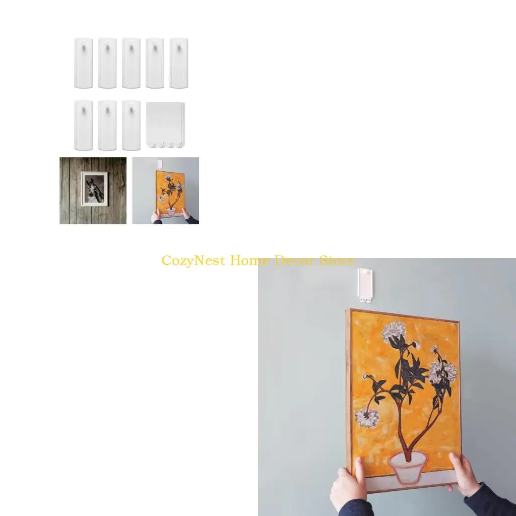92MF Wall Mounting backs For Photos 8 Hangers And 24 Adhesive Items Included