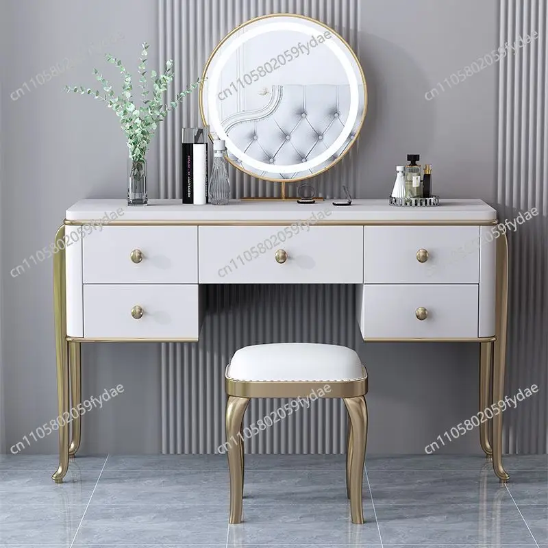 American light luxury solid wood dresser simple master bedroom European luxury makeup storage cabinet integrated table