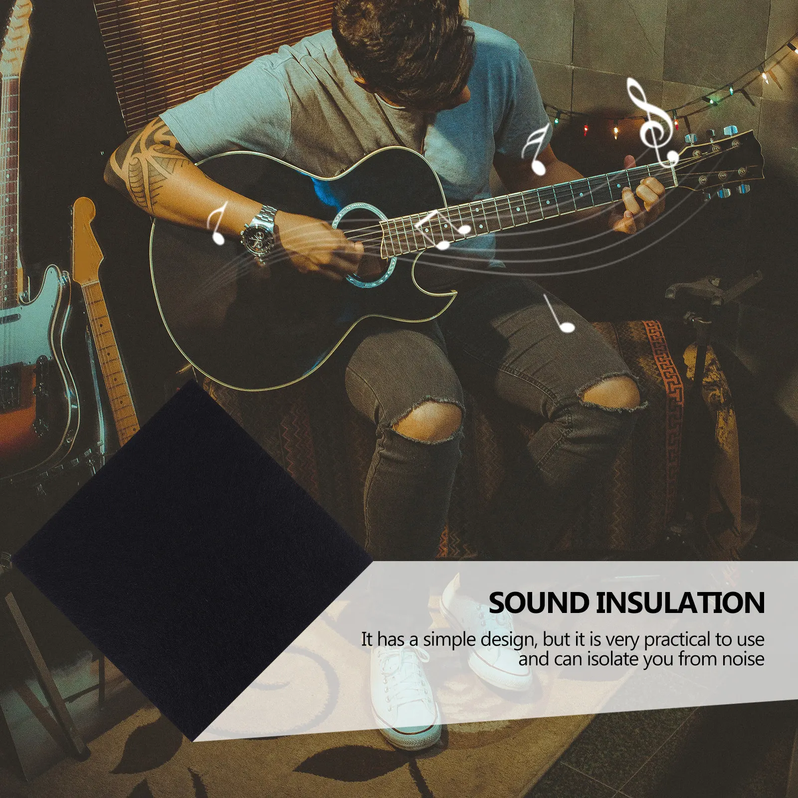 5Pcs Versatile Felt Soundproofing Wall Board Fashionable Simple Design for Studio Home Office Music Room Ktv Dance Studio