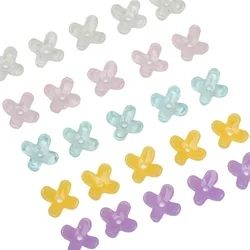 20pcs Resin Four-petaled Floret Loose Beads for Craft Handmade DIY Necklace Bracelet Earring Jewelry Making Accessories