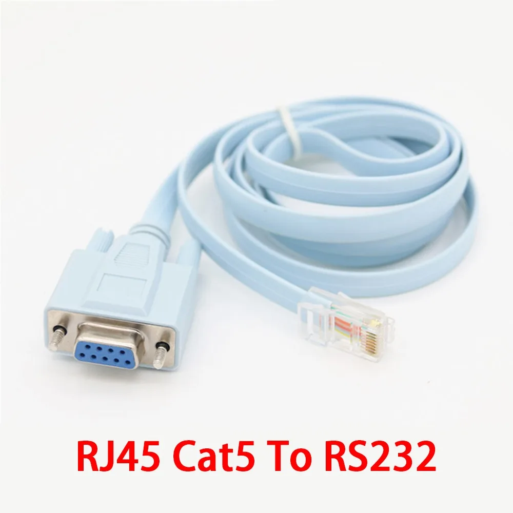 1.5M 6Ft RJ45 Cat5 To RS232 DB9 Female Serial Console Cable for Cisco Network Router Switch COM Port Debug Adapter Flat Wire