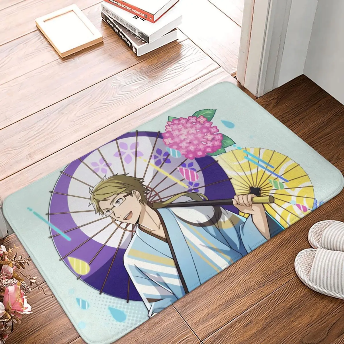 Living Room Rug Home Bungo Stray Dogs BSD Anime Nakajima Atsushi Dazai Osamu Bath Mat Kunikida Mayoi Card Doormat