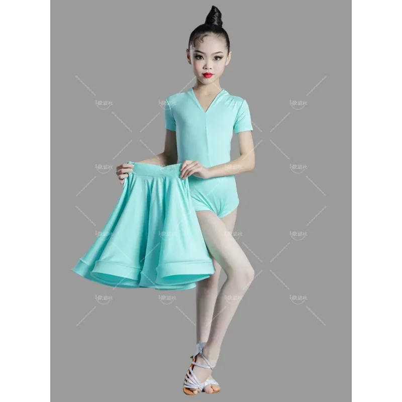 Children's Latin Dance Professional Competition Clothing Girl's Big Swing Dress New Children's Latin Training