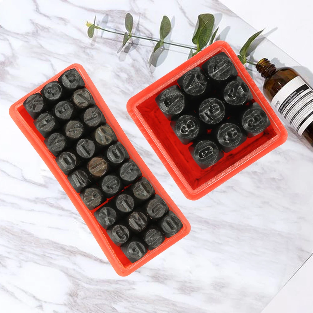 

36pcs Letter Stencils Alphanumeric Stamping Tool Punch Hole Craft Lettering Number Marking Set Steel Engraving