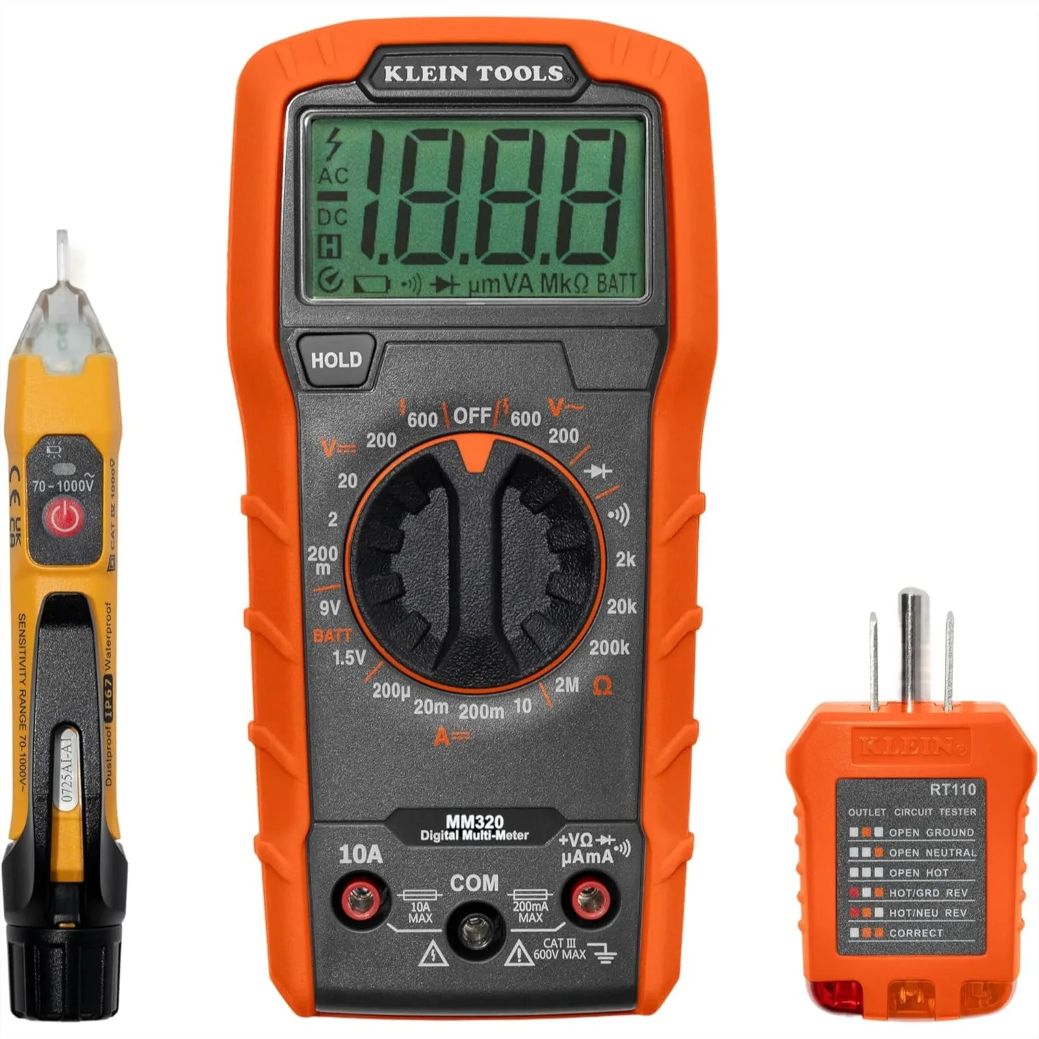 

Electrical Test Kit with Digital Multimeter, Non-Contact Voltage Tester, Outlet Tester, Leads and Batteries