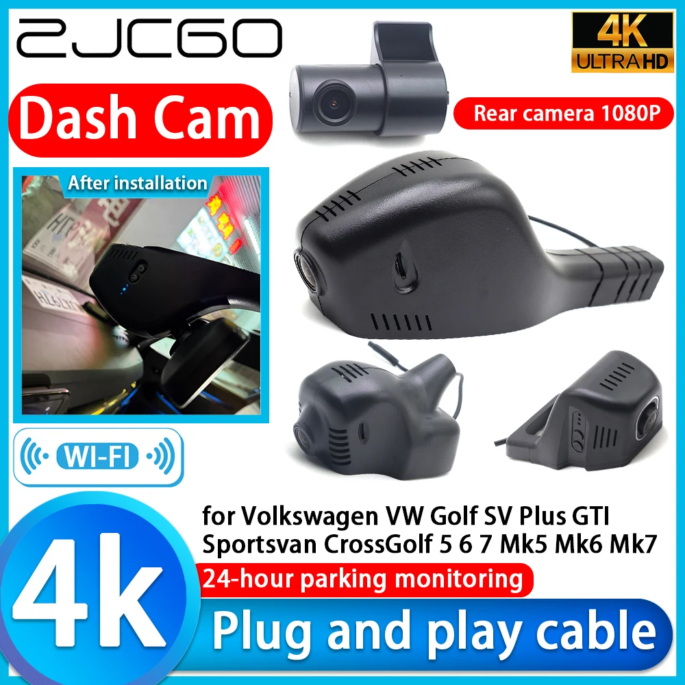Cámara DVR 4K para Volkswagen VW Golf SV Plus GTI Sportsvan CrossGolf 5 6 7 Mk5 Mk6 Mk7, Grabadora de Video Sony